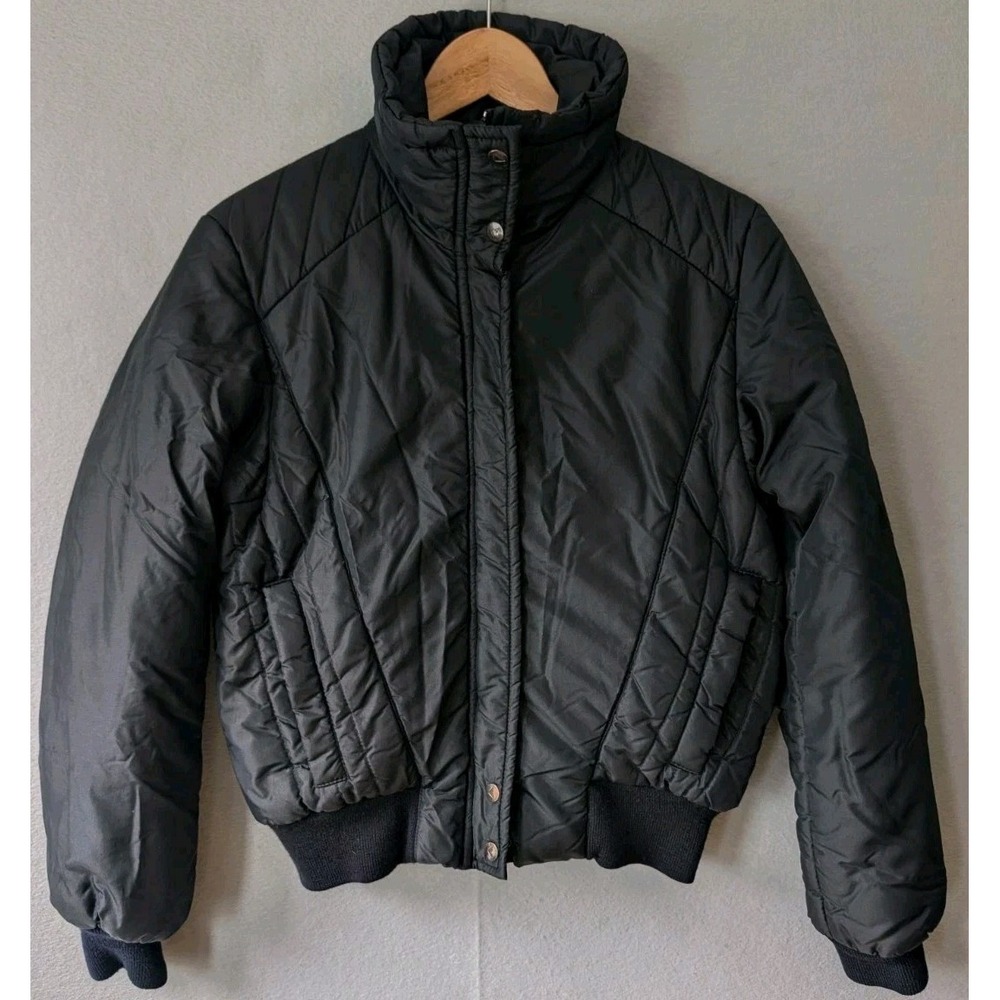Vtg Obermeyer‎ 80s Shawnee Women's Black Puffer Ski Jacket Sz 10 Ladies w REPAIR